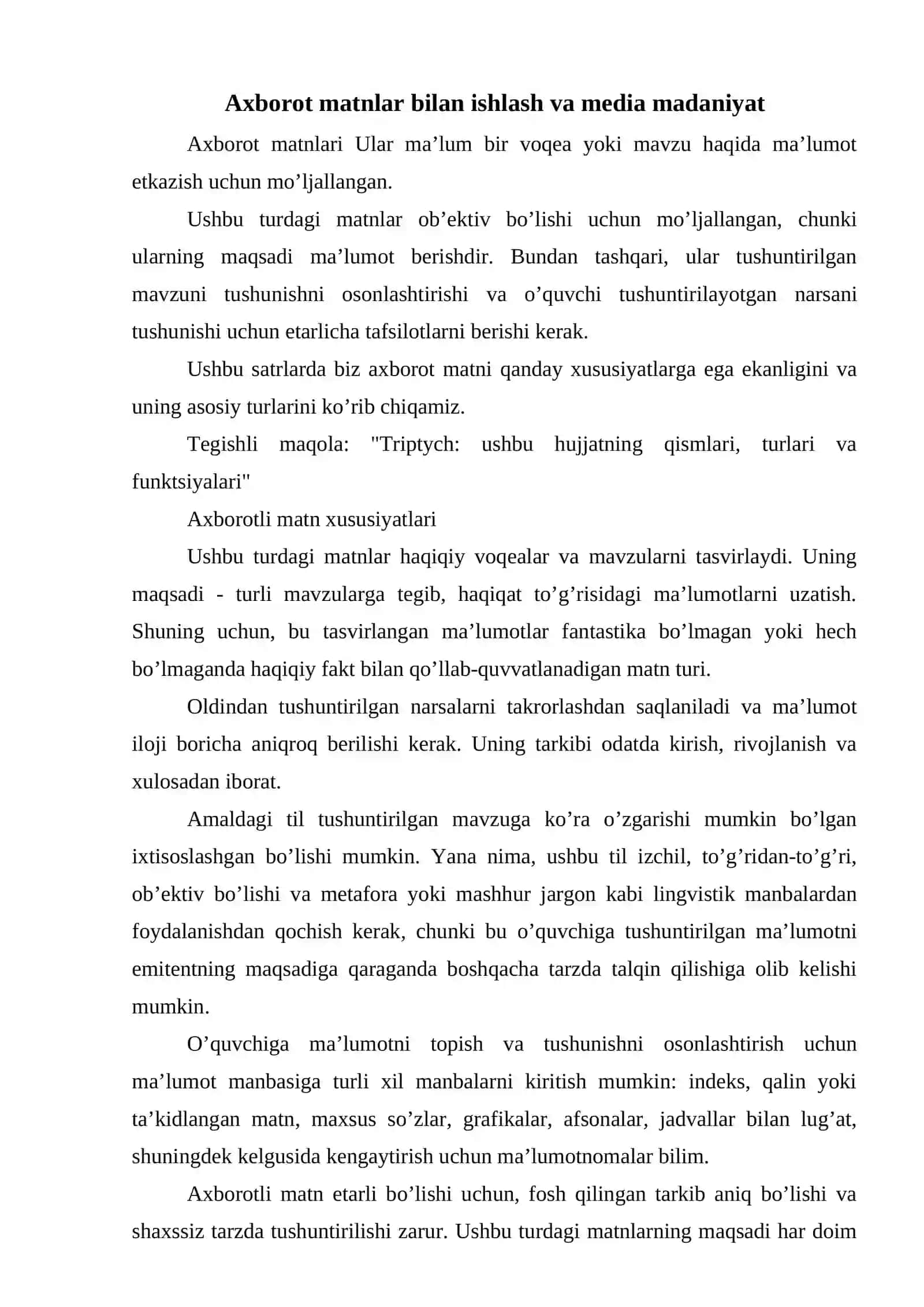 Media va axborot madaniyatining huquqiy asoslari 2