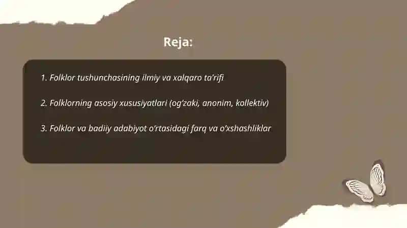 Folklor va badiiy adabiyot munosabatlari 2