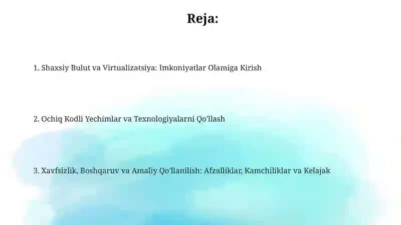 Shaxsiy Bulut va Virtualizatsiya: Imkoniyatlar Olamiga Kirish 2