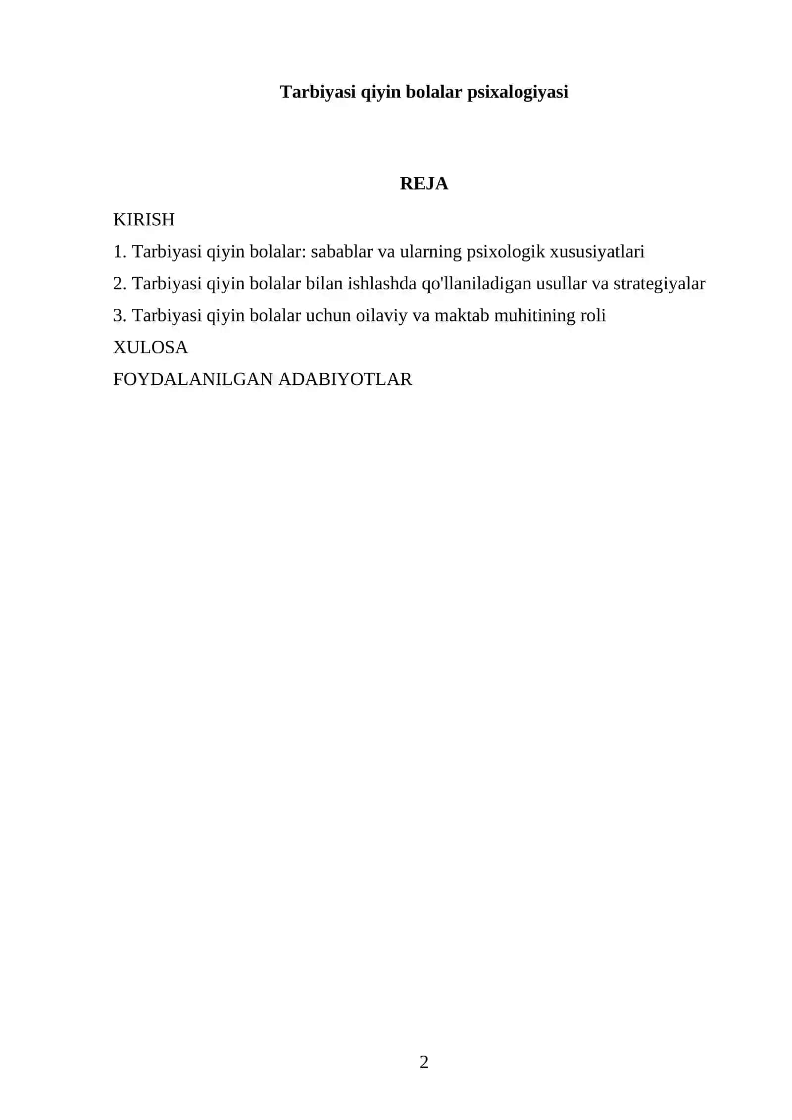Tarbiyasi qiyin bolalar psixologiyasi 2