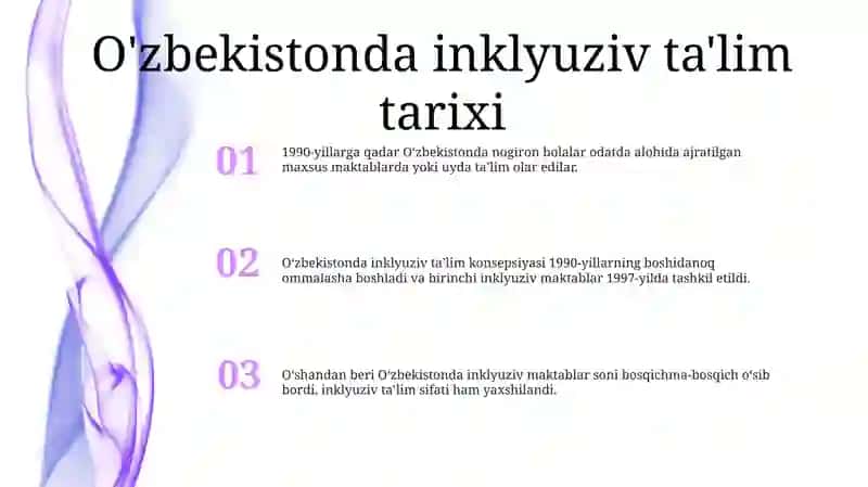 OʻZbekistonda Imkoniyati Cheklangan Bolalar Uchun Inklyuziv TaʼLim 2