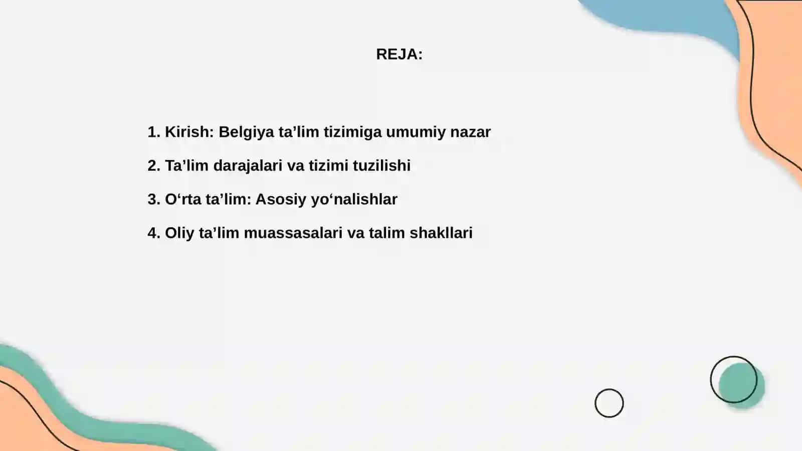 Belgiya taʼlim tizimi haqida 2