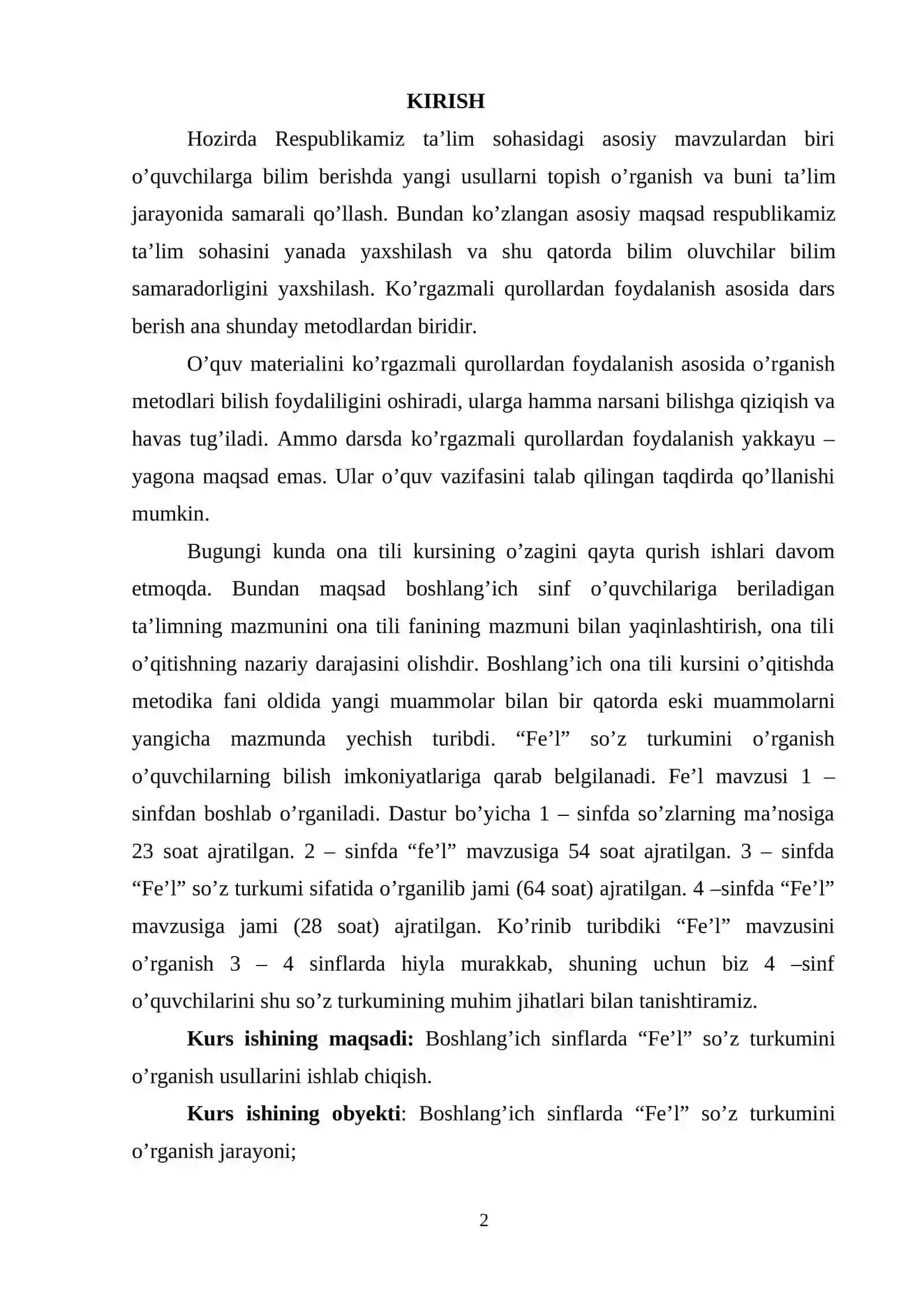 2-SINFDA FE’L YASOVCHI QO’SHIMCHALAR MAVZUSINI O‘RGANISH METODLARI 2