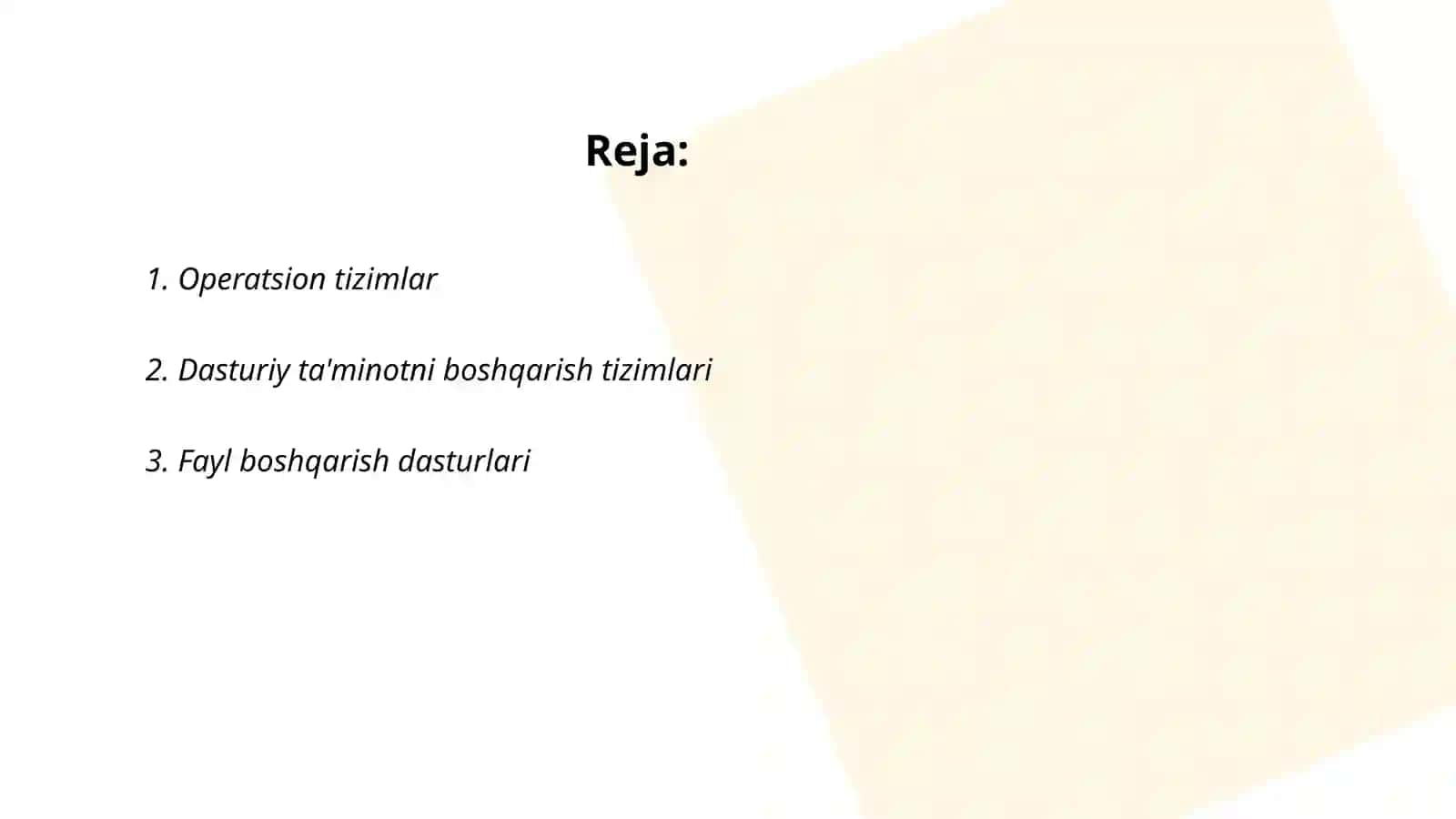 Operatsion tizimlar 2
