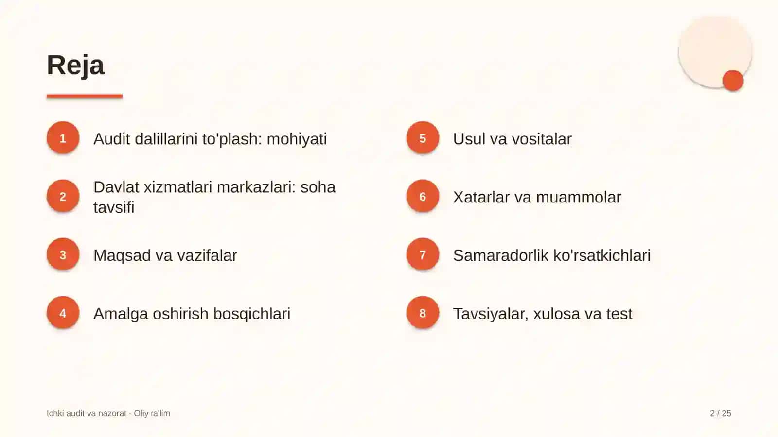 Davlat xizmatlari markazlarida audit dalillarini to'plash 2