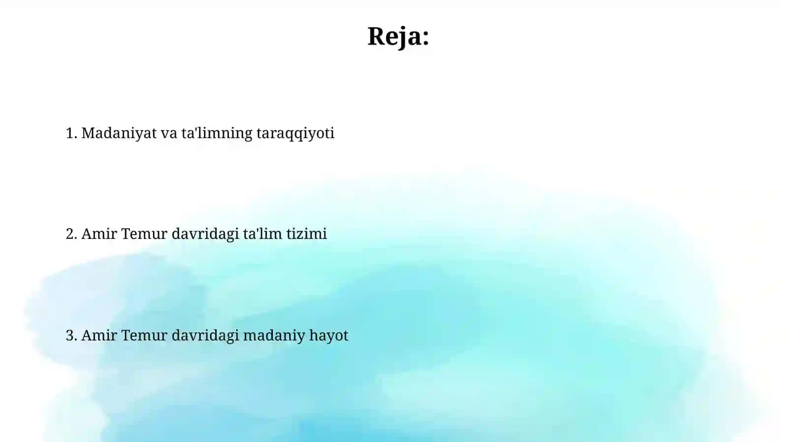 Amir Temur davrida madaniy hayotvata'lim 2