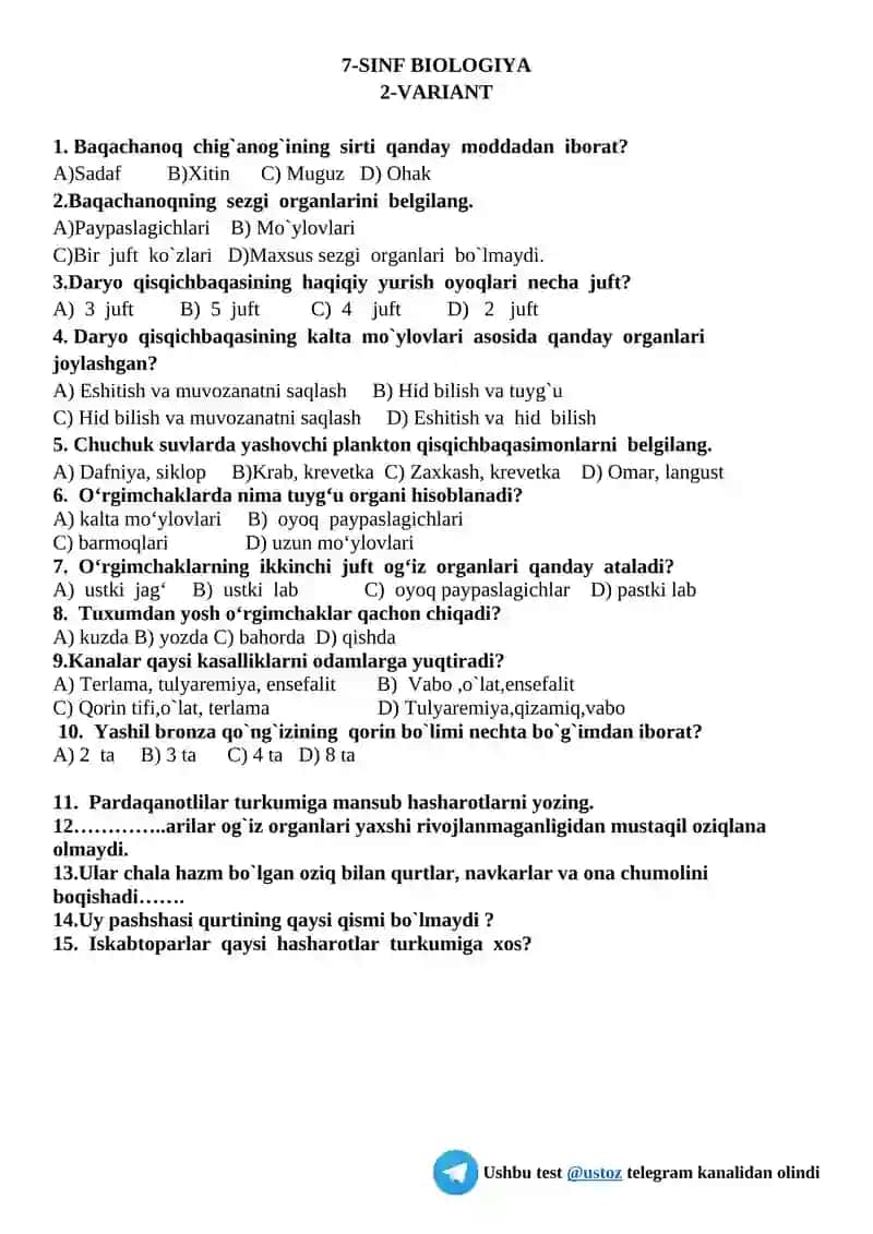 7-sinf BOLOGIYA 2