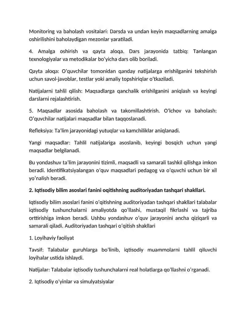 Iqtisodiy bilim asoslari fanidan yakuniy nazorat javoblari 2