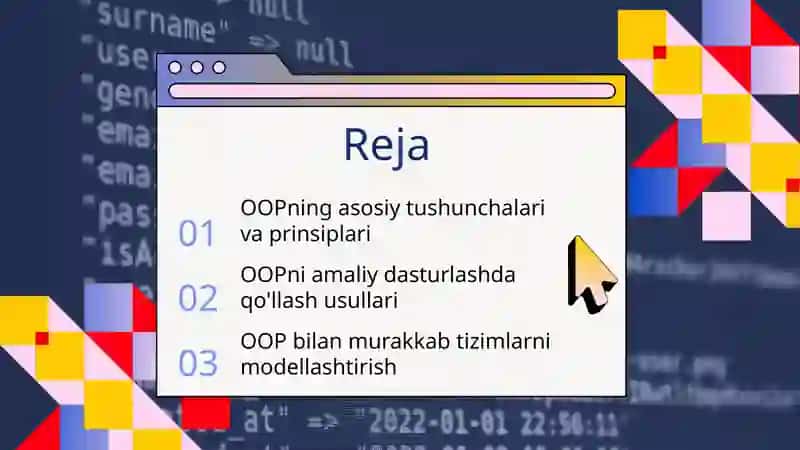 Paython dasturlash tilida OOP(Object-Oriend Pragramming) 2
