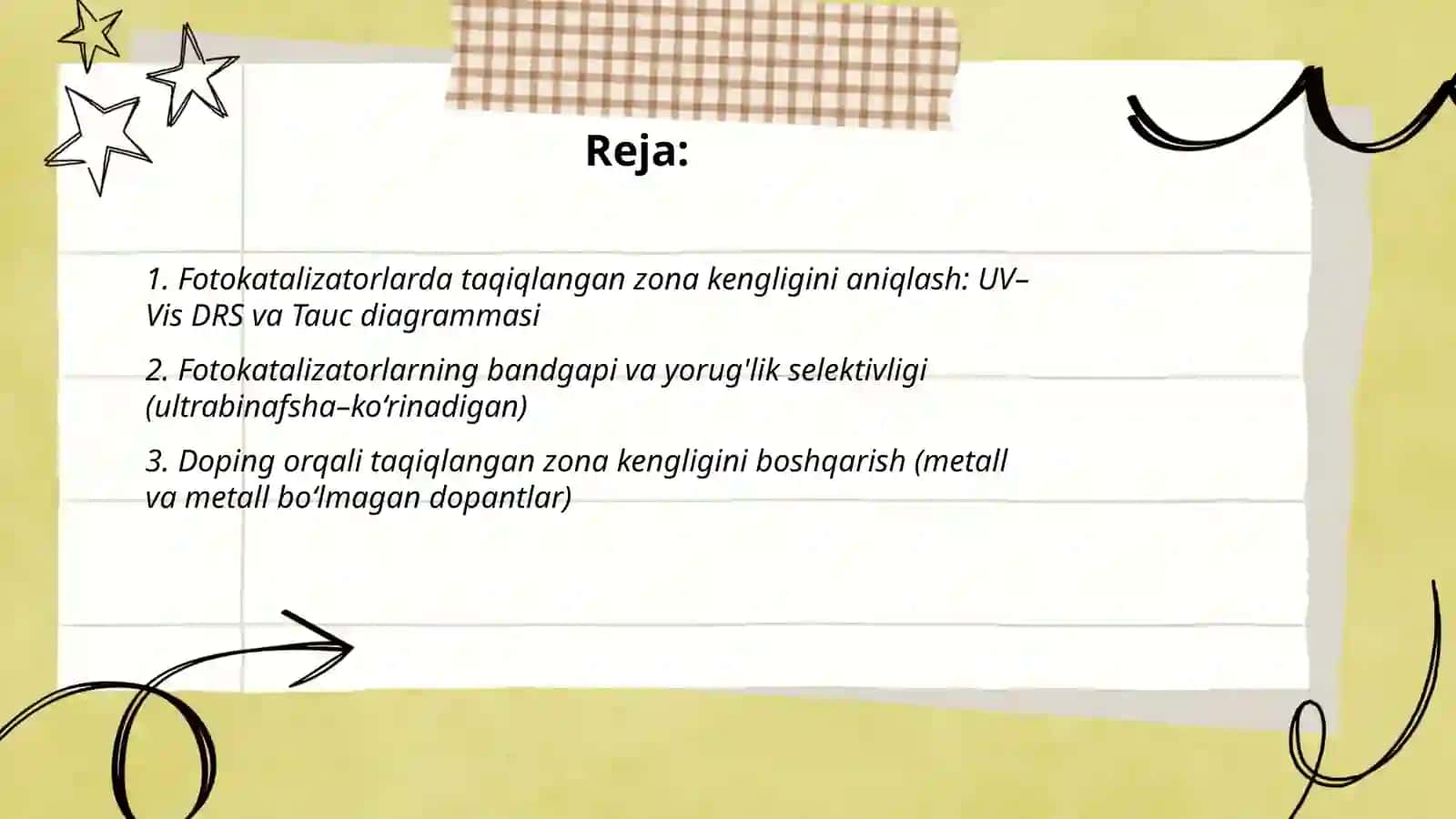 Fotokatalizatorlar va ularda taqiqlangan zona kengligi 2