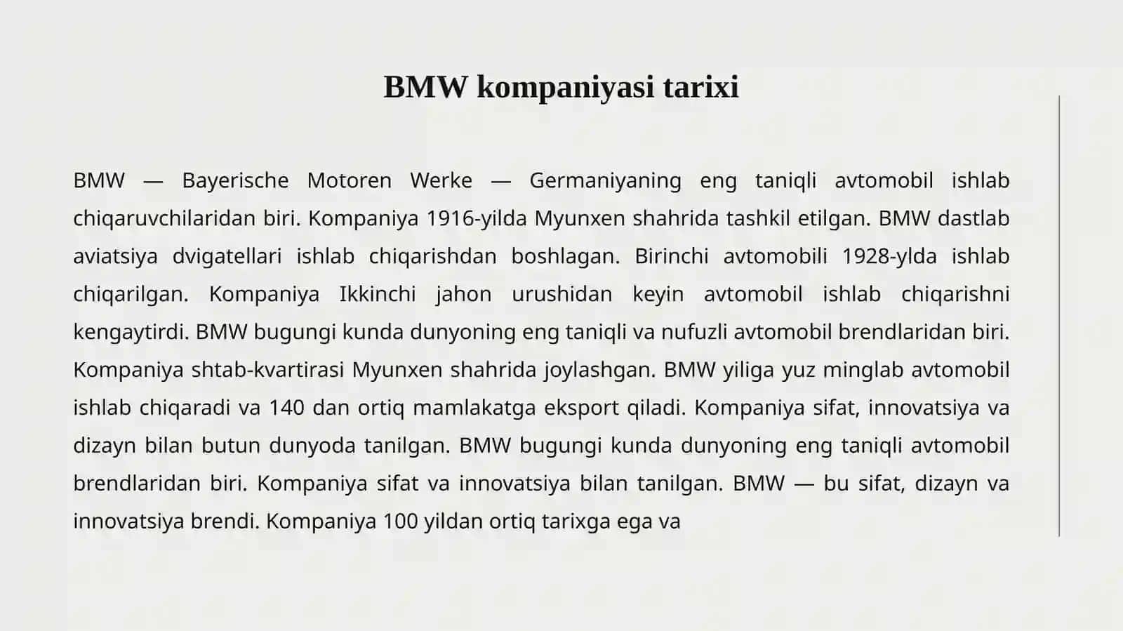 BMW KOMPANIYASI 2