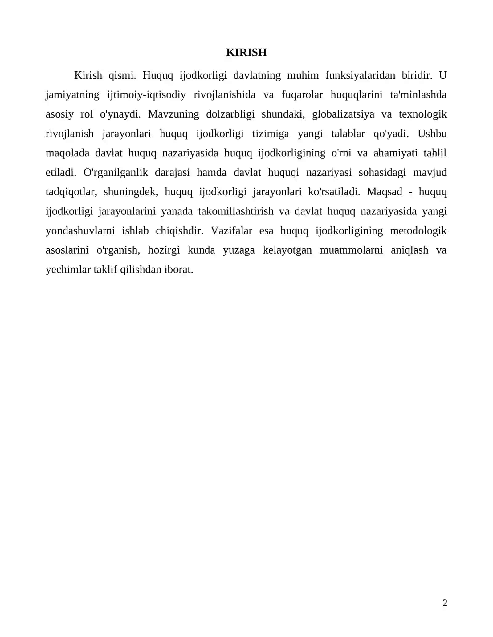 Davlat huquq nazariyasida huquq ijodkorligi muammolari 2
