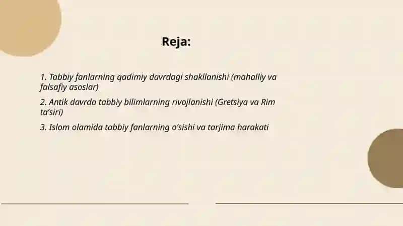 Tabbiy fanlar shakllanishni asosiy bosqichlari 2