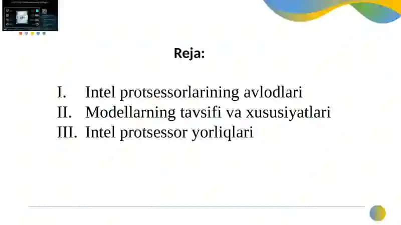 Intel protsessorlari xususiyatlari va avlodlari 2