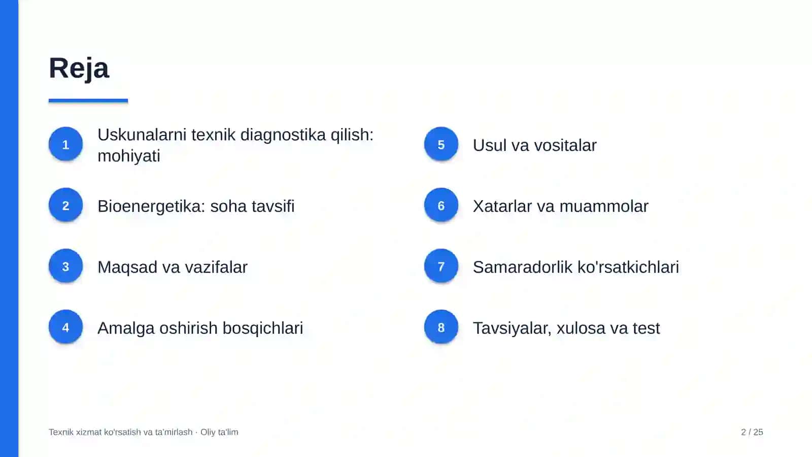Bioenergetikada uskunalarni texnik diagnostika qilish 2