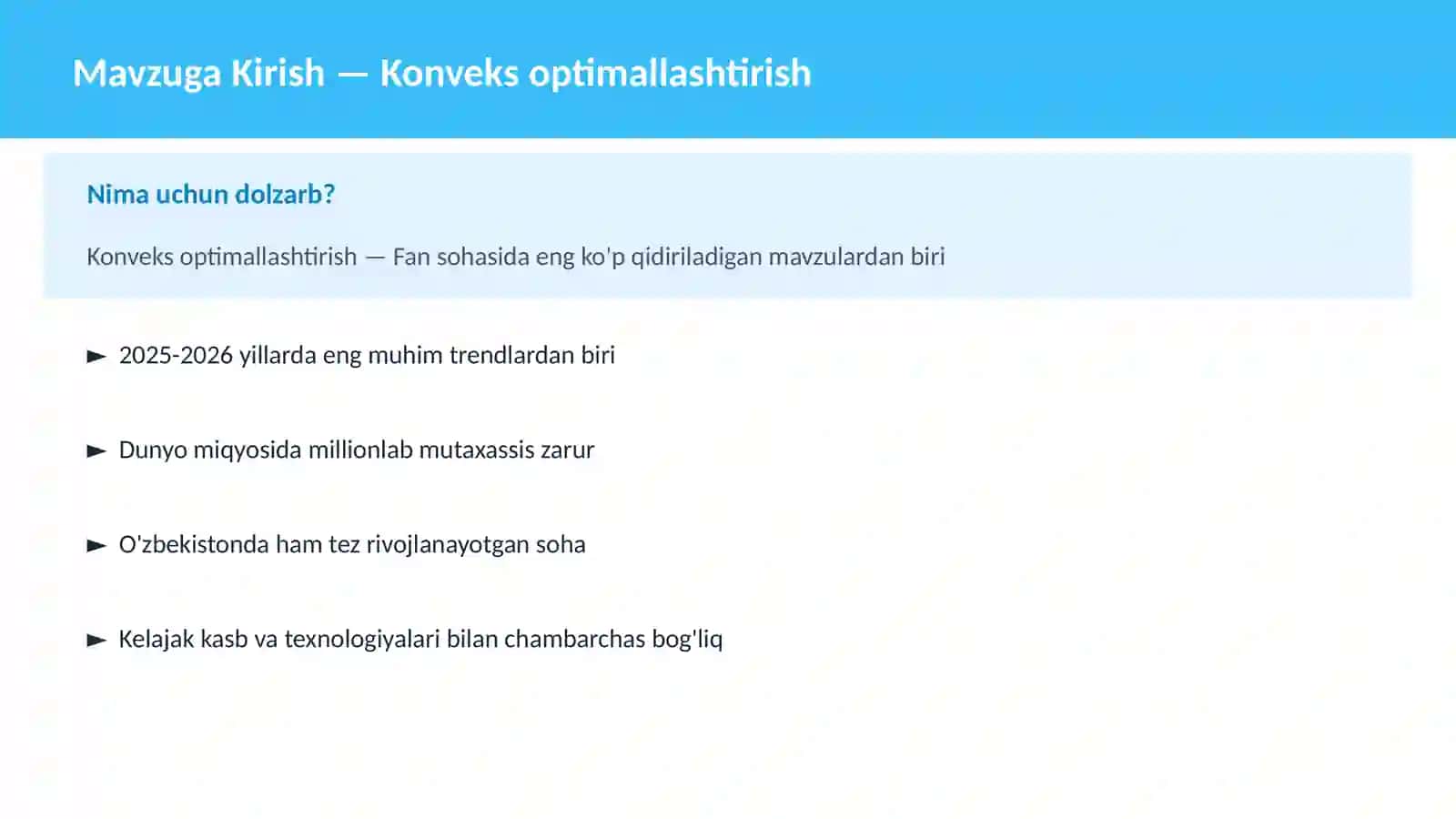 Konveks optimallashtirish 2