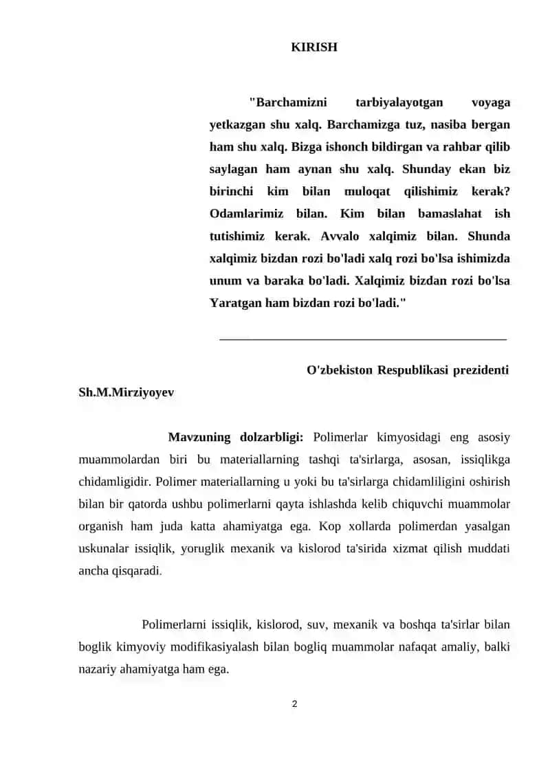 POLIMERLARNING MOLEKULYAR MASSASI VA MOLEKULYAR MASSAVIY TAQSIMLANISHI 2