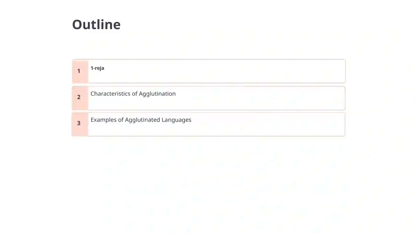 Agglutinated type of the language 2