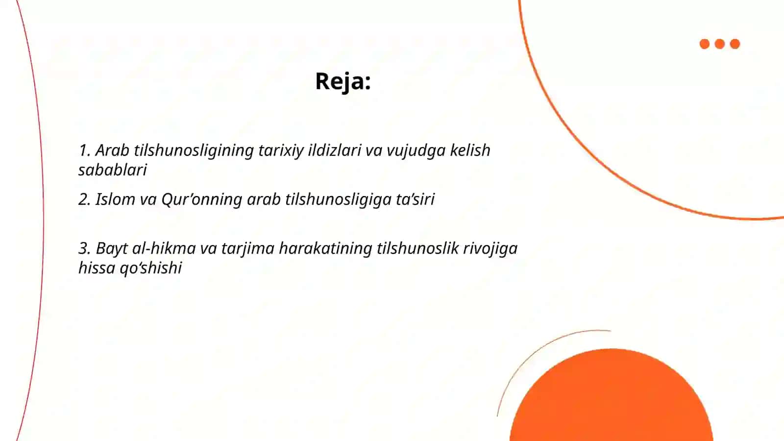 Arab tilshunosligining vujudga kelish sabablari 2
