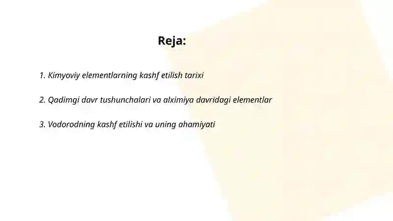 Kimyoviy elementlarning kashf etilishi 2