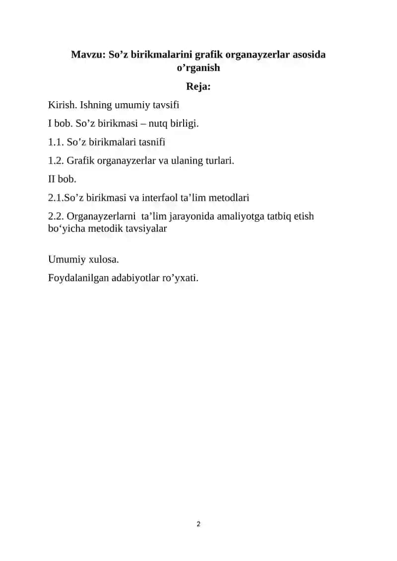 SO’Z BIRIKMASINI GRAFIK ORGANAYZERLAR ASOSIDA O’RGANISH 2