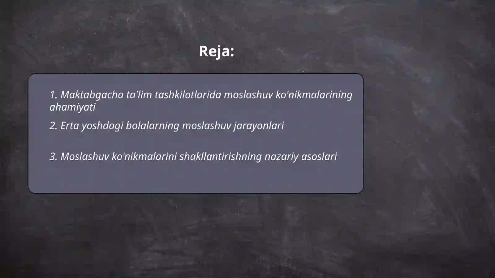 Maktabgacha ta'lim tashkilotlarida moslashuv koʻnikmalarini shakllantirish texnolgiyalari 2