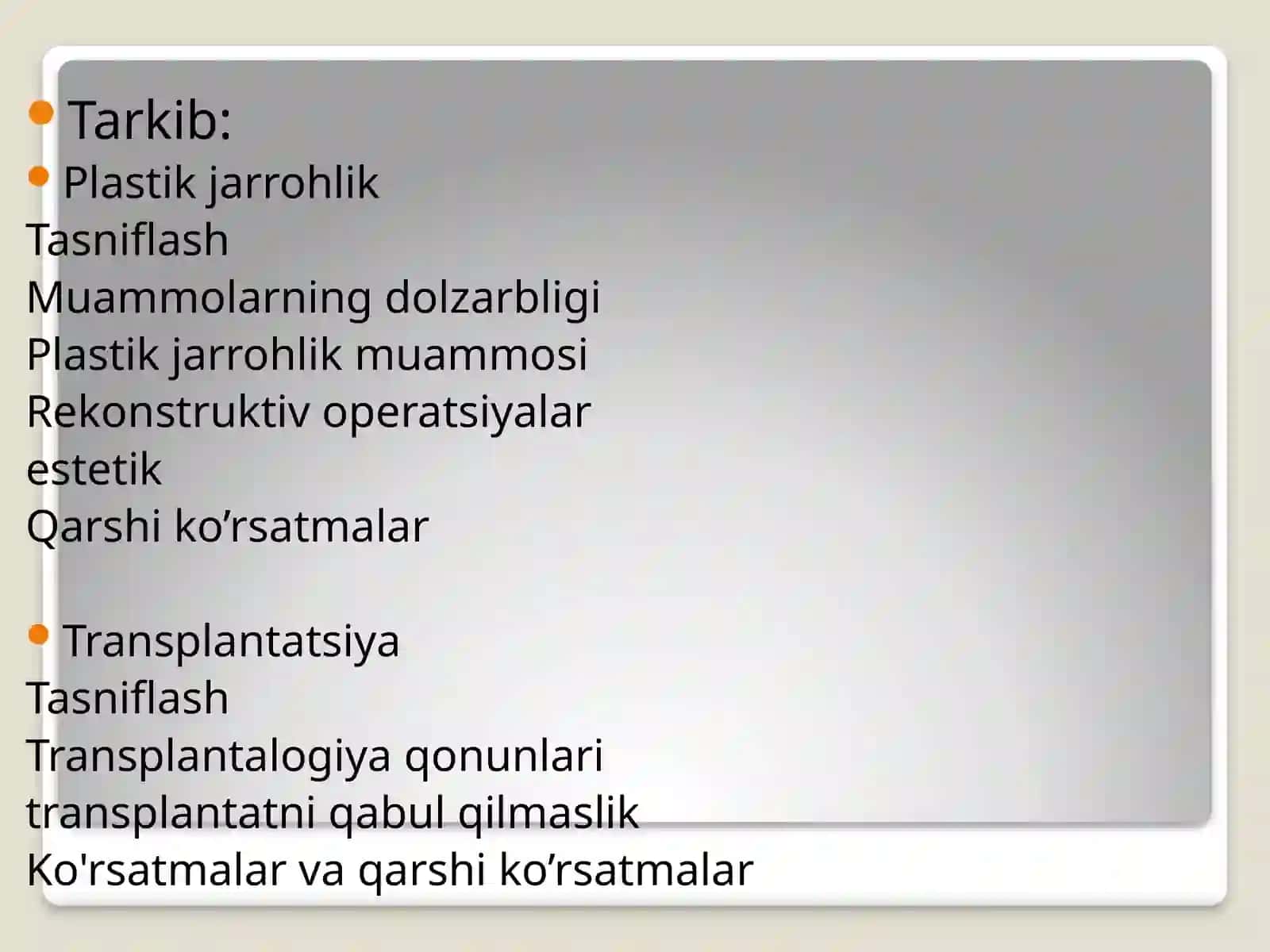 Plastik va estetik xirurgiyaasoslari 2
