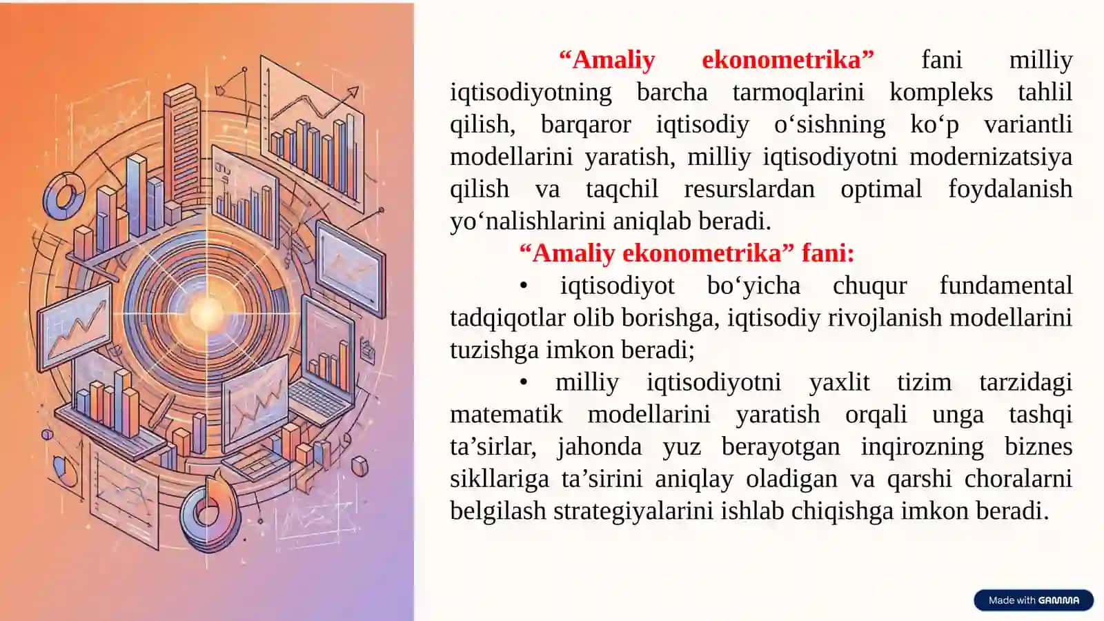 Amaliy ekonometrikaning asosiy tushunchalari va metodlari 2
