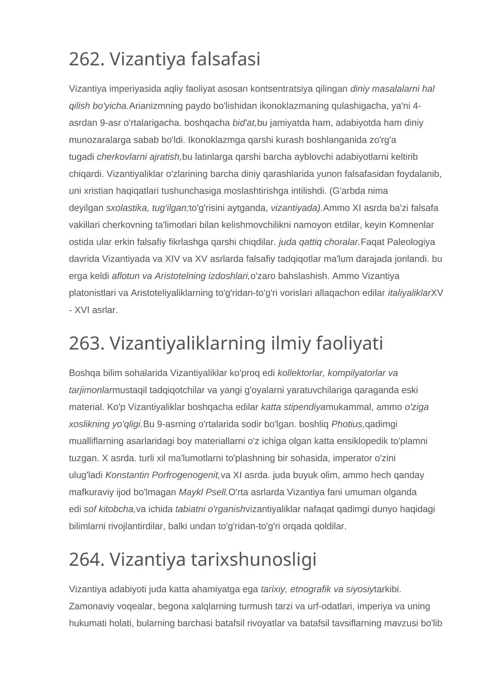 Vizantiya madaniyati. Vizantiya imperiyasining madaniyati 2