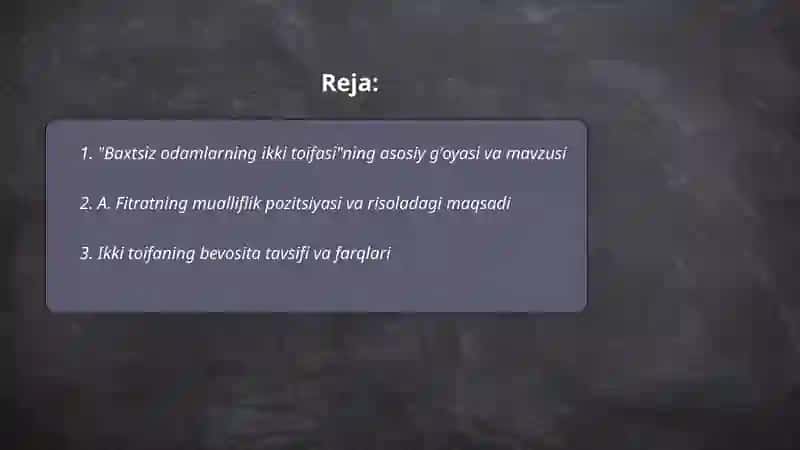 Alisher Fitratning Baxtsiz odamlarning ikki toifasi 2
