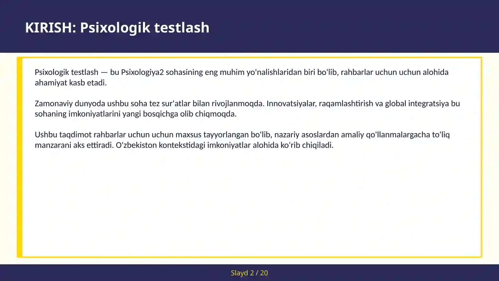Psixologik testlash 2