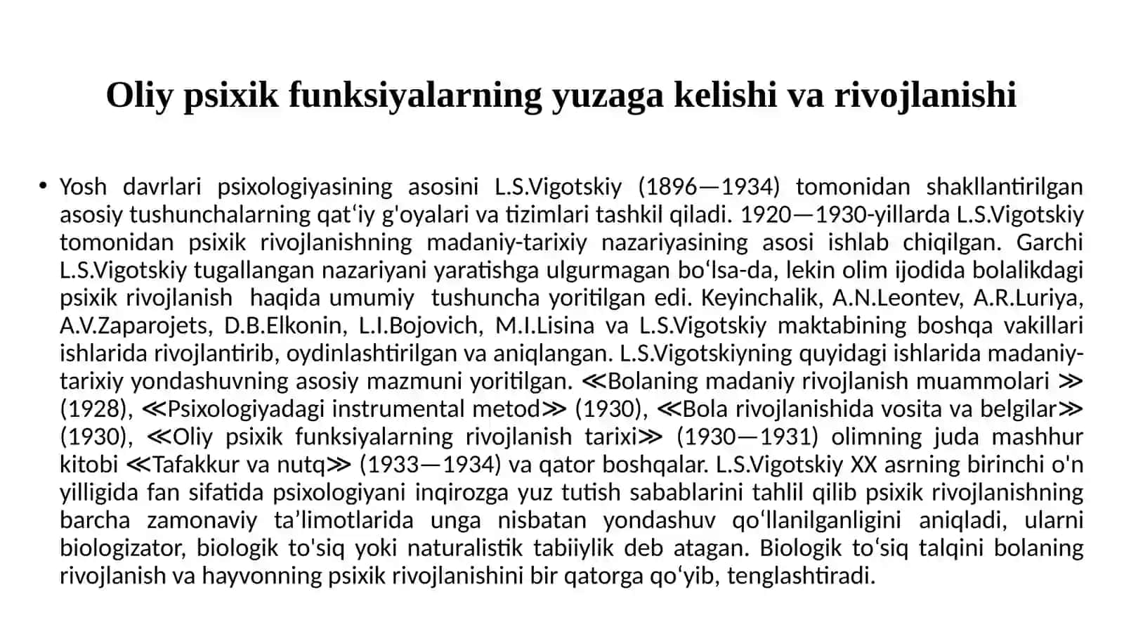 Psixik rivojlanishni tushunishning madaniy-tarixiy konsepsiyasi 2