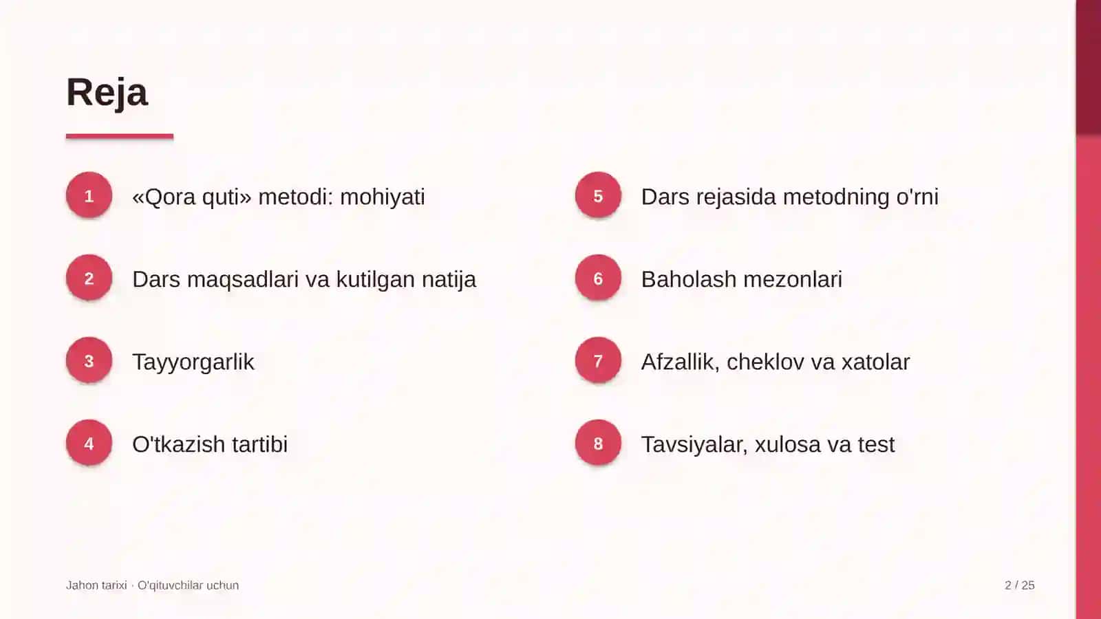 jahon tarixi darslarida qora quti metodidan foydalanish 1357 2