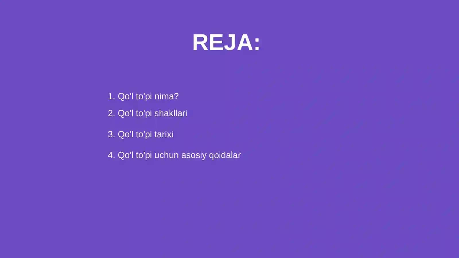Qo'l to'pi qoidalarini o'rgatish 2