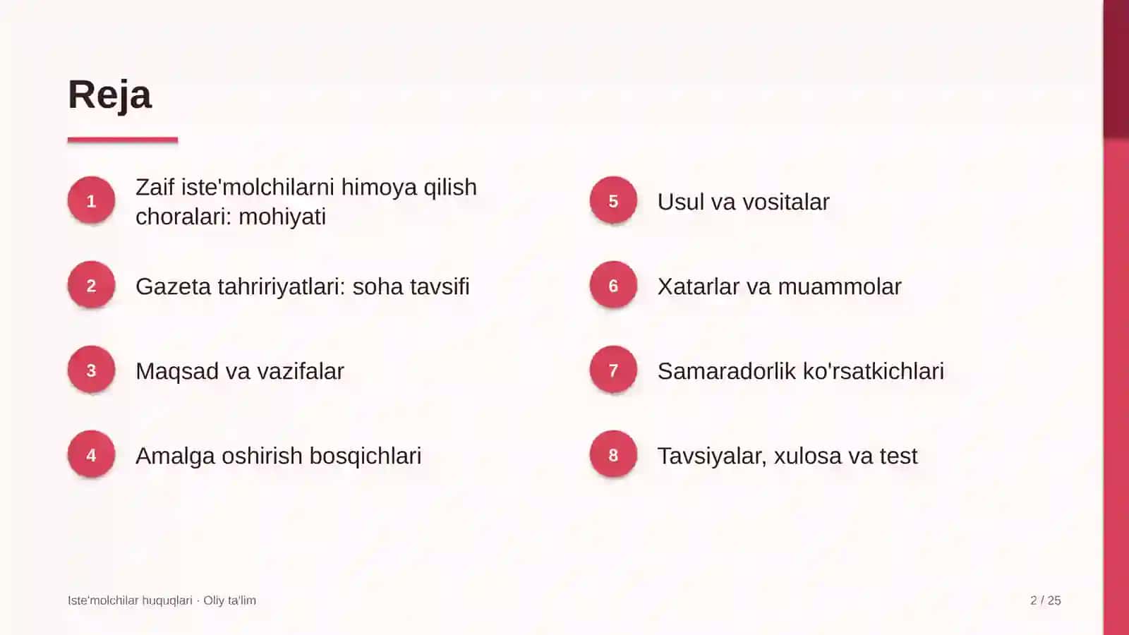 gazeta tahririyatlarida zaif iste'molchilarni himoya qilish choralarini ko'rish 3871 2