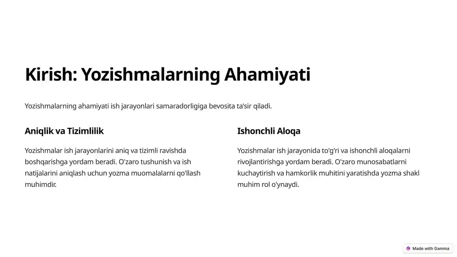 Xizmat Yozishmalari: Etika va Huquqiy Asoslar 2
