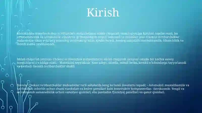Choksiz Toğri Burchak Shaklidagi Buyumlar Tayyorlash Texnologiyasi. 2