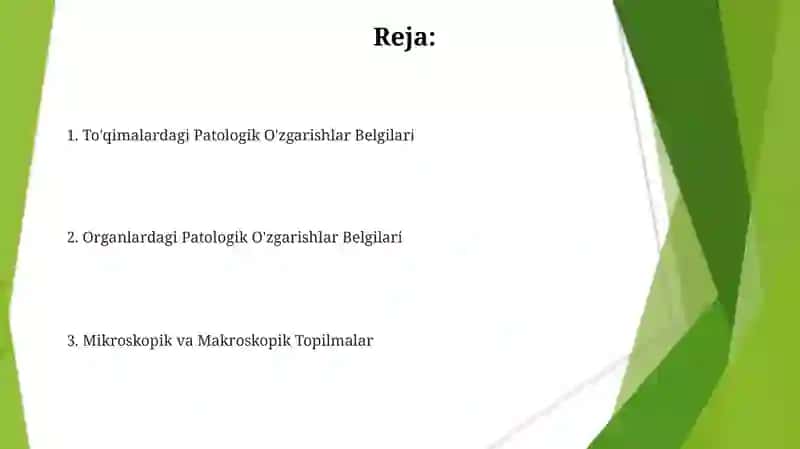 To'qimalardagi Patologik O'zgarishlar Belgilari 2