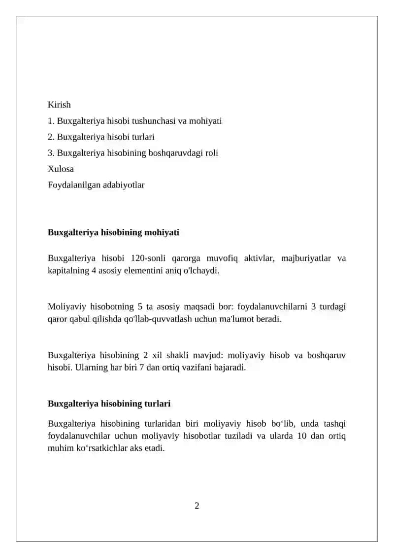 Buxgalteriya hisobi tushunchasi va mohiyati 2