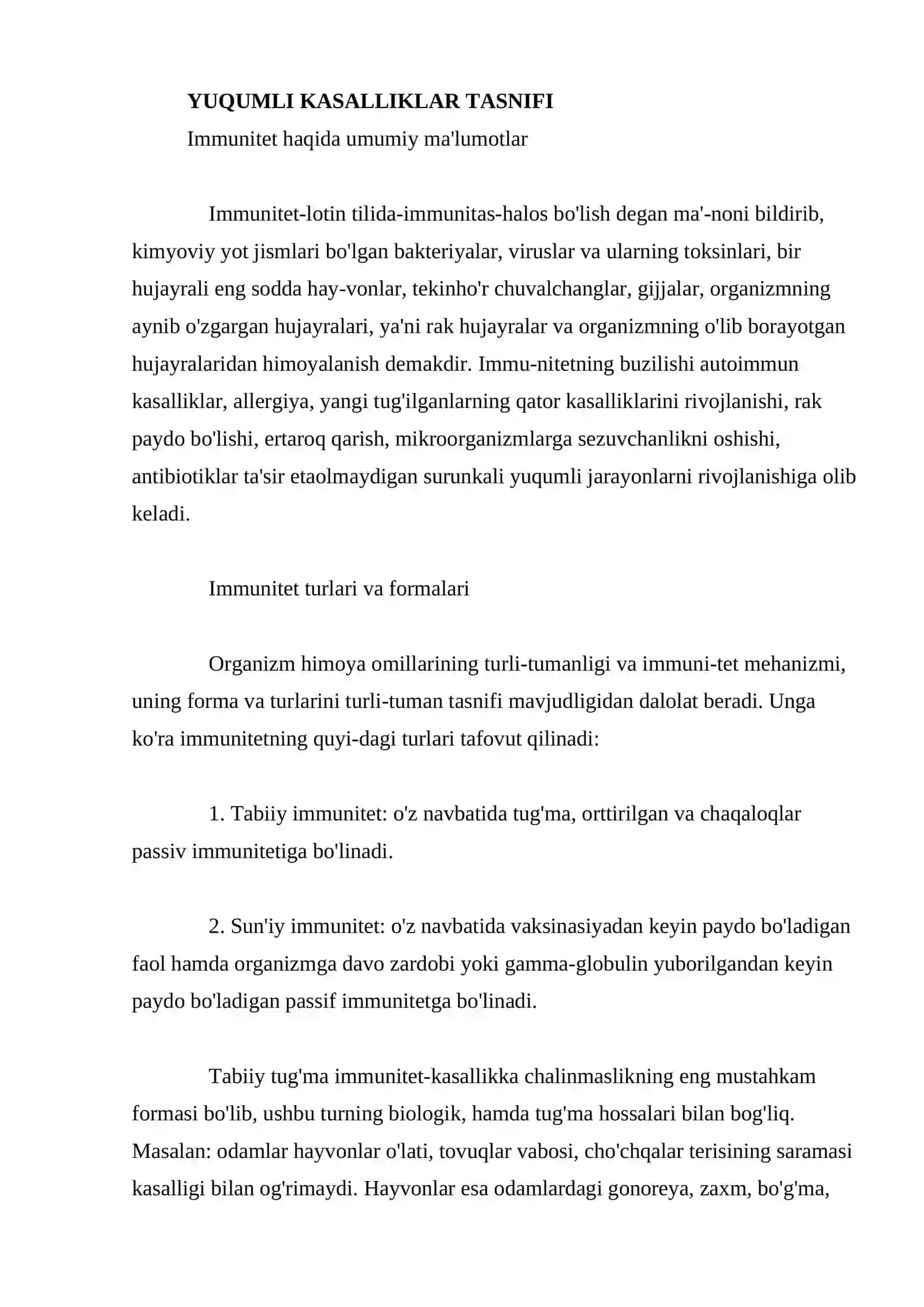 Yuqumli kassaliklar tasnifi 2