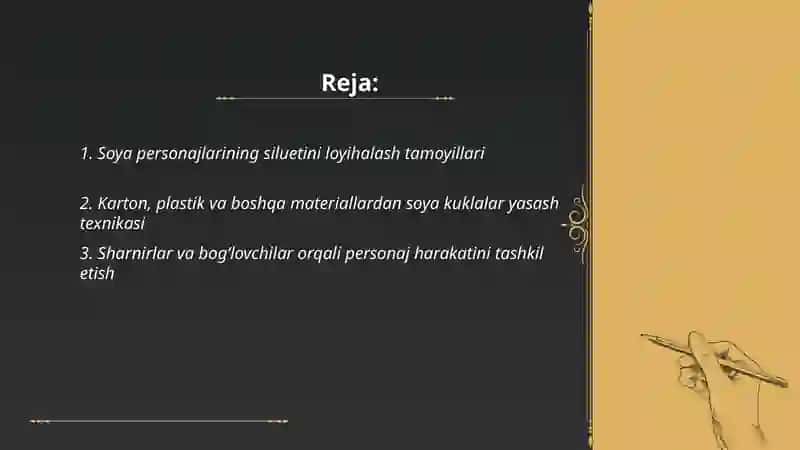 Soya teatiri uchun personajlar yasash va uni sahnalashtirish 2