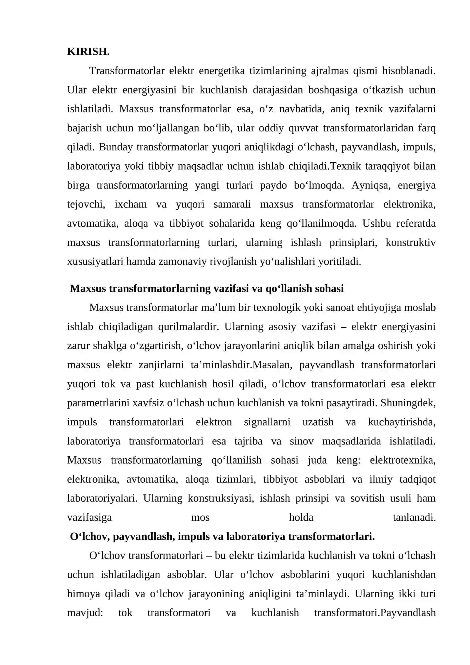 O‘lchov kuchlanish transformatorlari 2