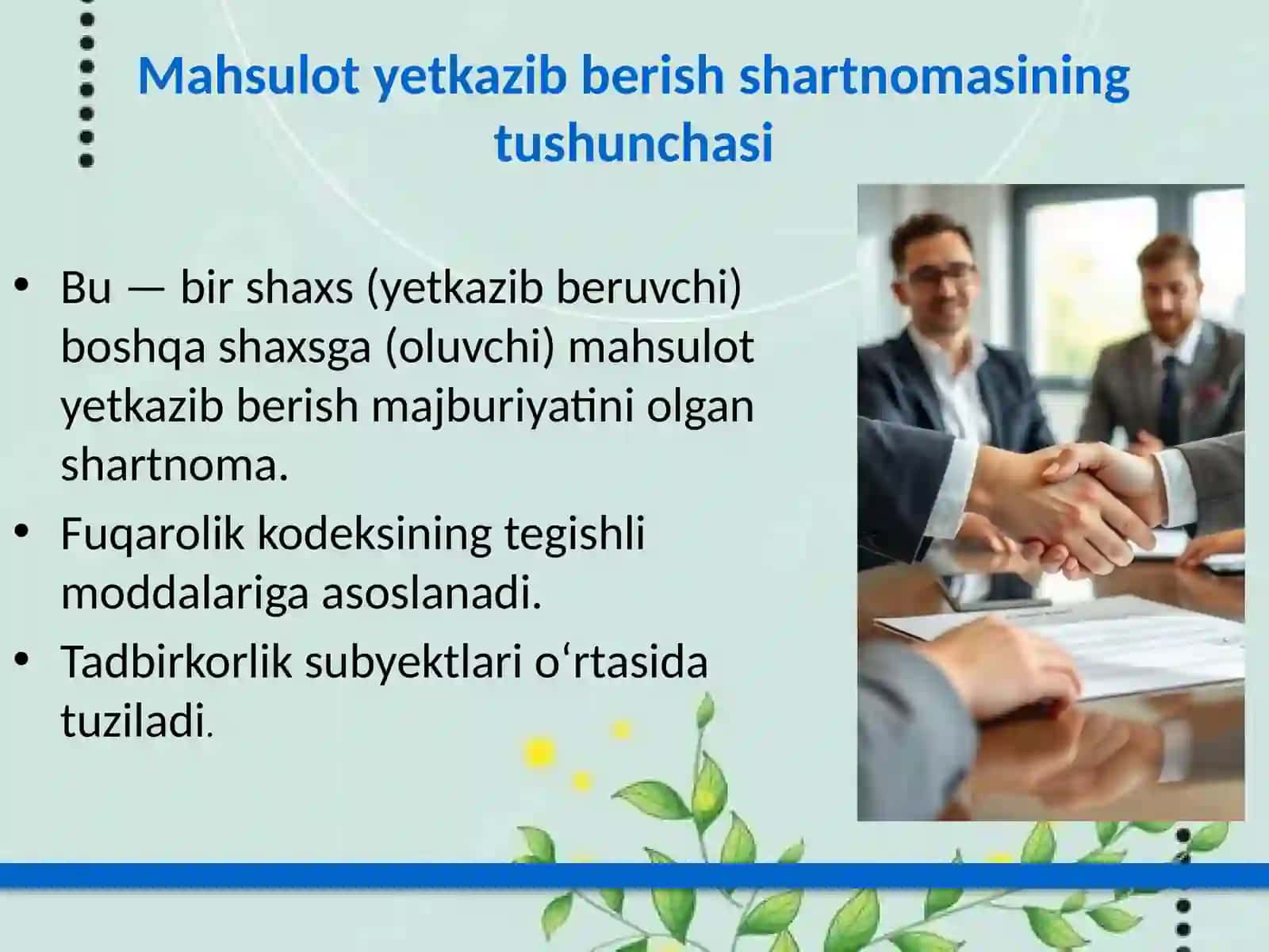 Mahsulot yetkazib berish shartnomasi 2