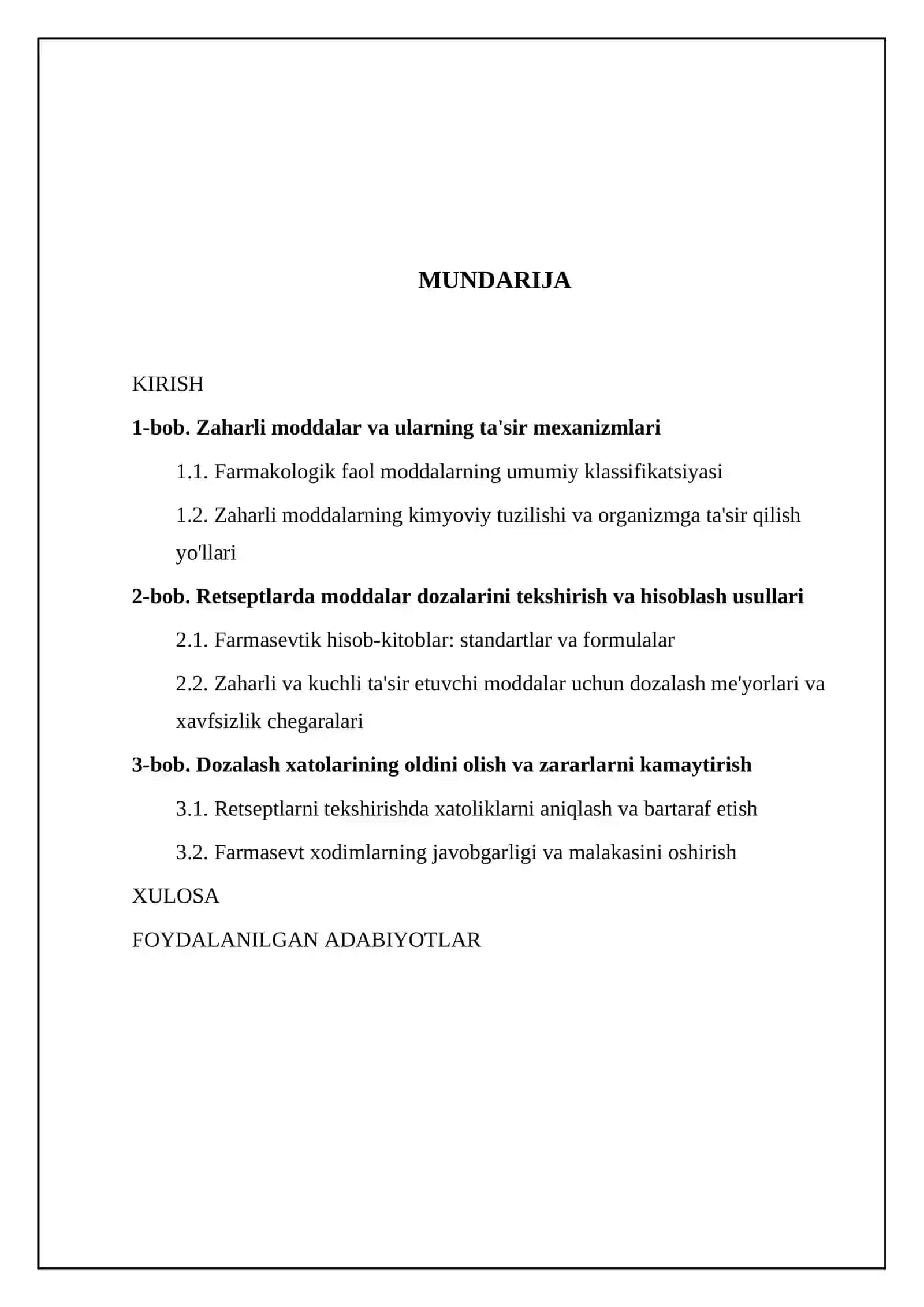 Retseptlardagi zaharli va kuchli ta'sir etuvchi moddalarning dozalarini tekshirish va hisoblash 2