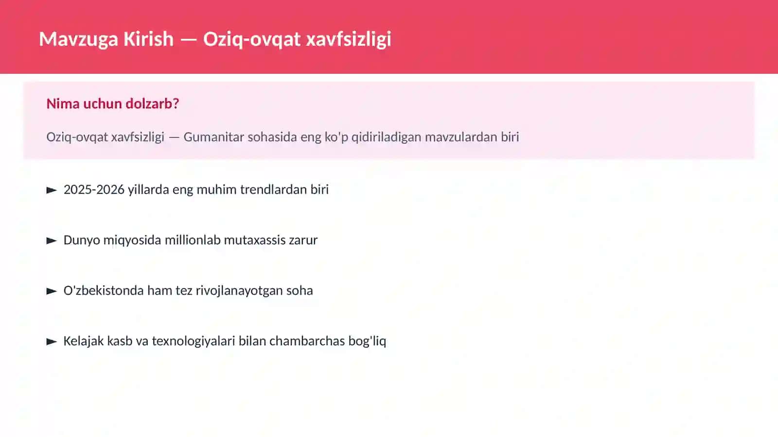Oziq-ovqat xavfsizligi 2