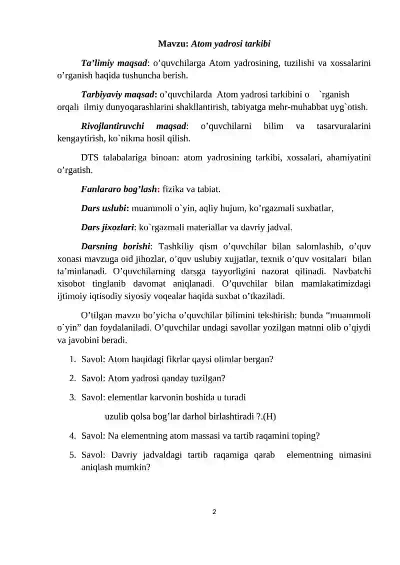 Аtom yаdrosi tarkibi 2