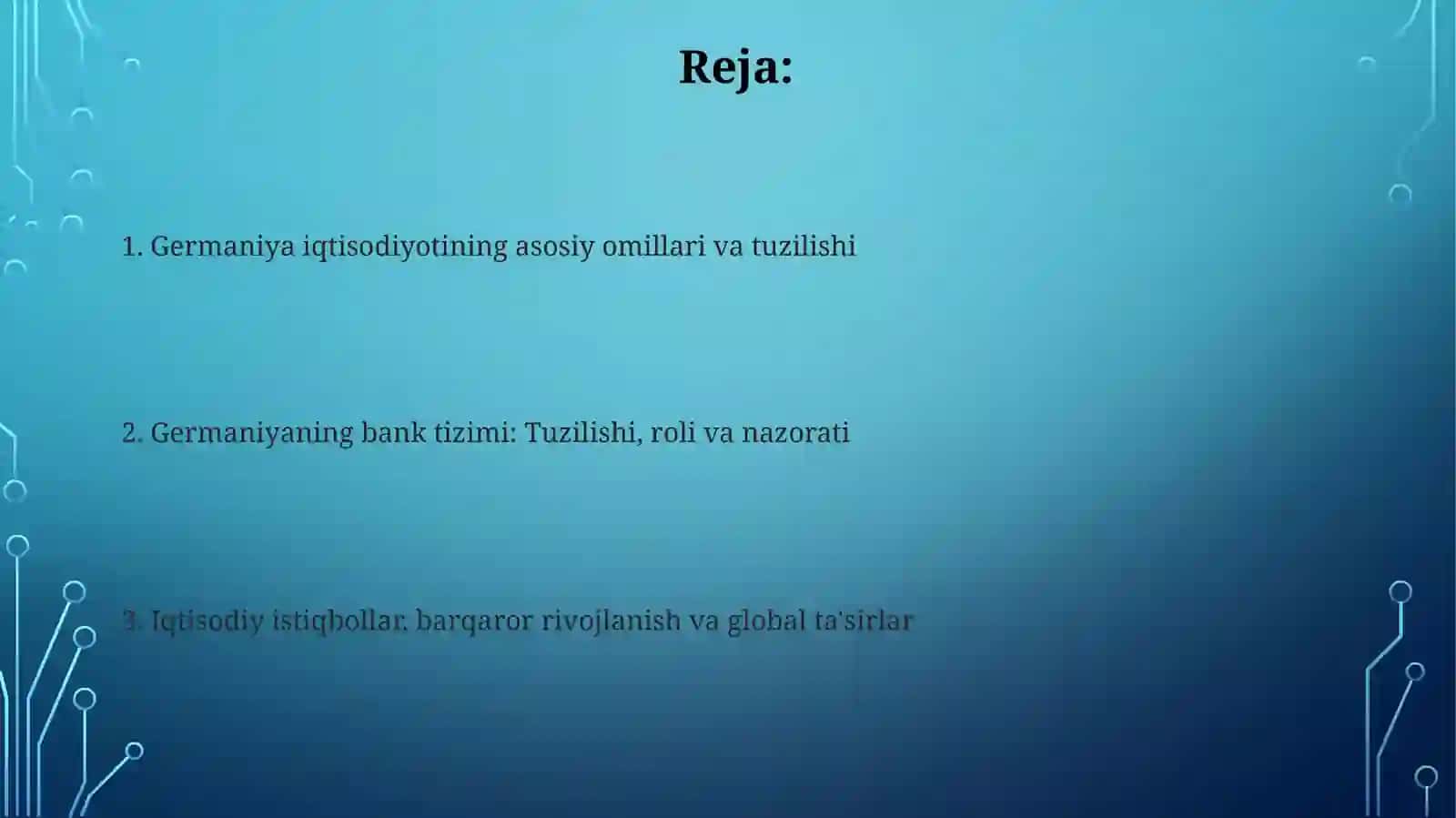 Germaniya davlati iqtisodiyoti va bank tizimi 2