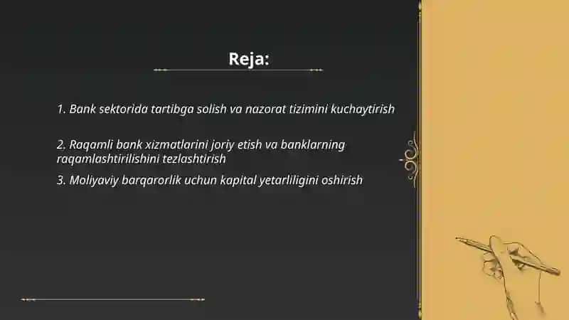 Oʻzbekistonda bank tizimini takomlillashtirish yoʻllari 2