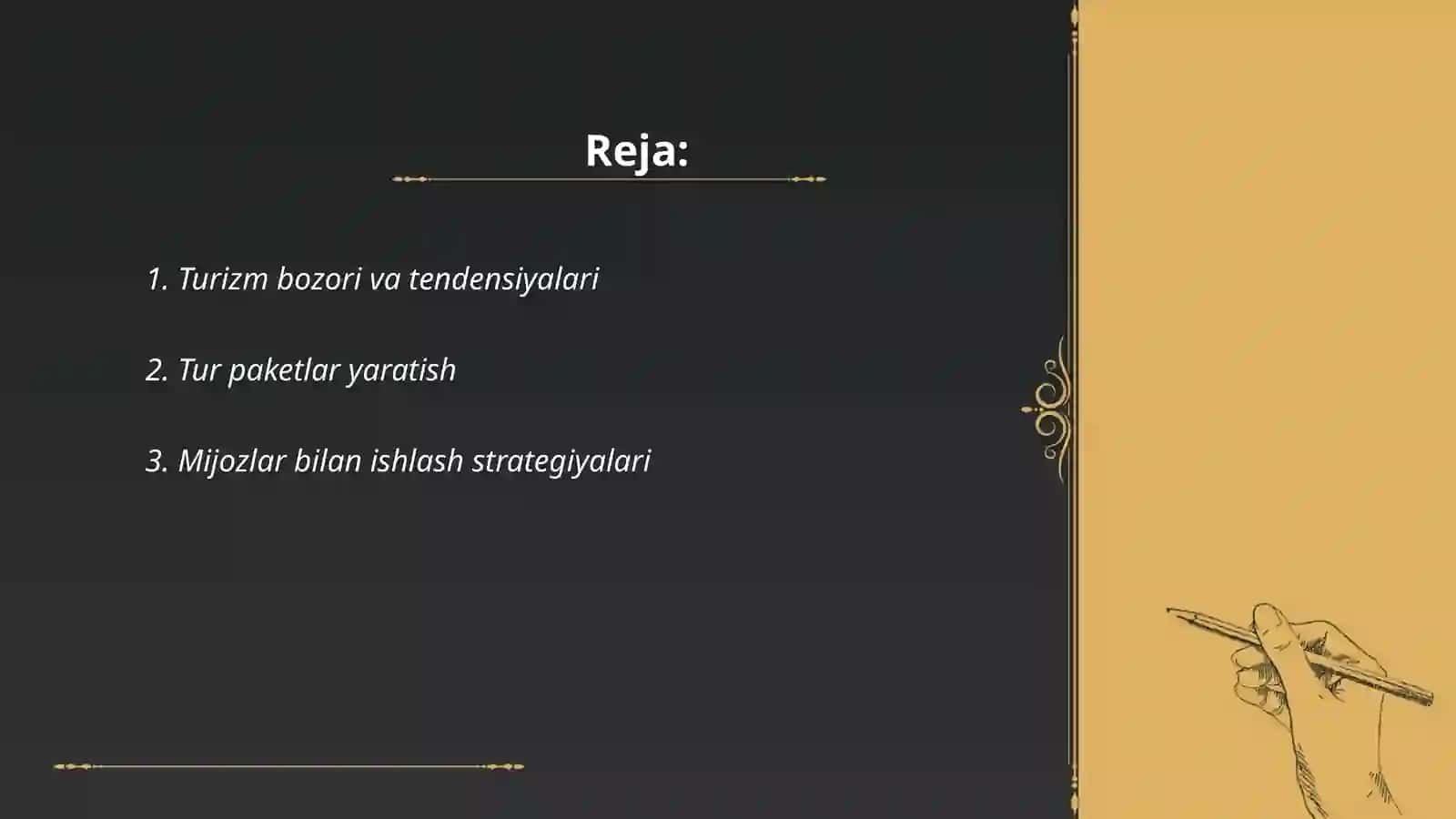 Turizm bozori va tendensiyalari 2