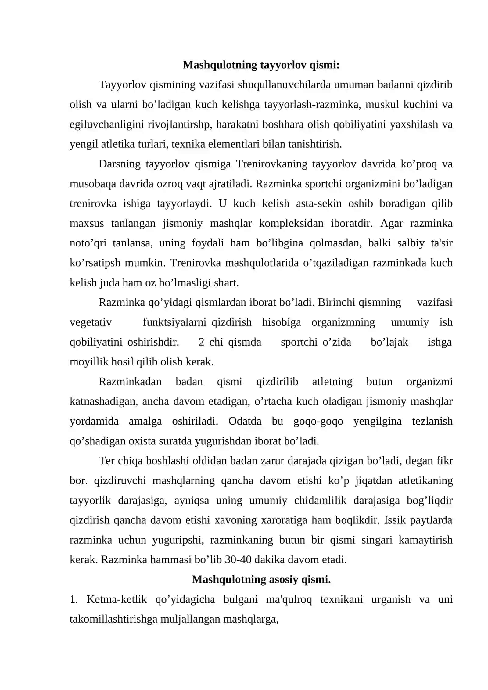 Estafeta yugurish texnikasini o'rgatish uslubiyati 2